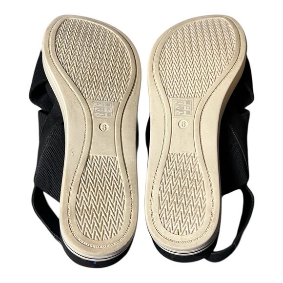 Eileen Fisher Platform Sandals Womens 6 Good Crisscross Black Nubuck‎ Leather - Picture 6 of 8